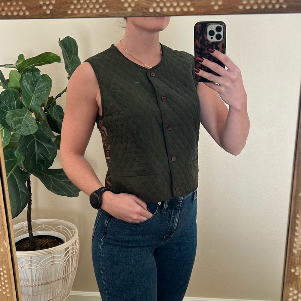 Vintage Pendleton Quilted Silk Vest - Size 8
